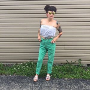 Vintage Lime Green The Limited High Rise Mom Jeans